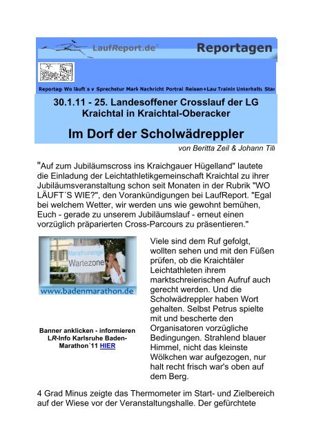 Bericht vom Laufreport - Sandhausen