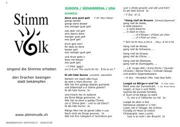 LIEDERTEXTE STIMMVOLK prov Basisrepertoire Stand 2009-10