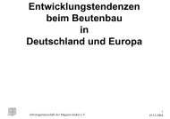 Entwicklungstendenzen beim Beutenbau in Deutschland und Europa