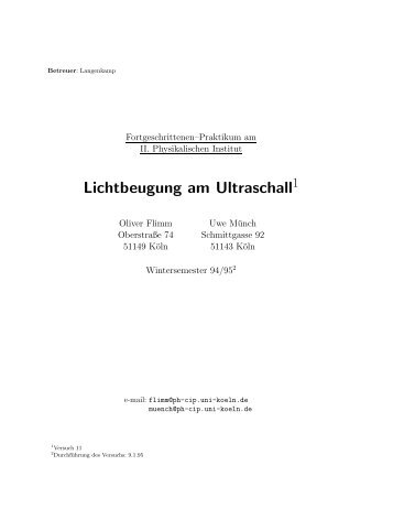 Lichtbeugung am Ultraschall