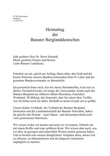 Heimattag der Banater Berglanddeutschen