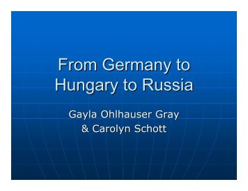 From Germany to Hungary to Russia - GRHS