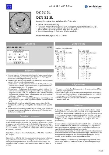 DZ 52 SL DZN 52 SL - Schleicher Electronic