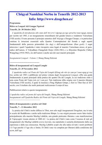 Chögyal Namkhai Norbu in Tenerife 2012-2013 Info: http://www ...