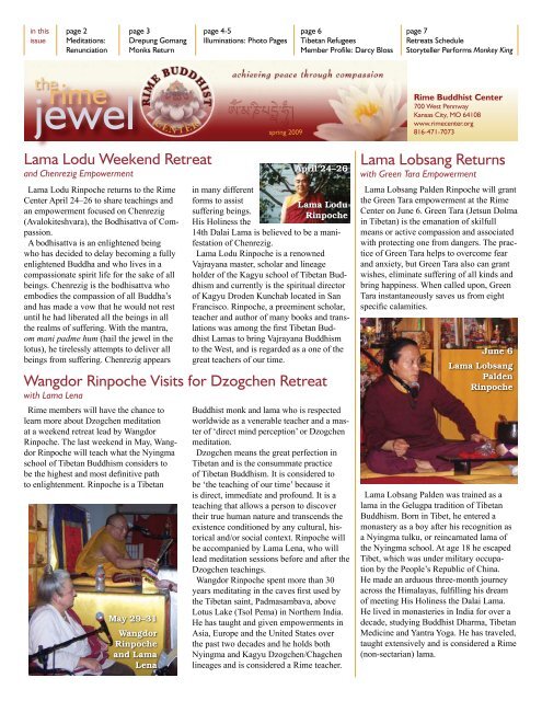 Lama Lodu Weekend Retreat Wangdor Rinpoche Visits for ...