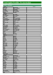 New Total English Pre-intermediate Wordlist English ... - MyLessons