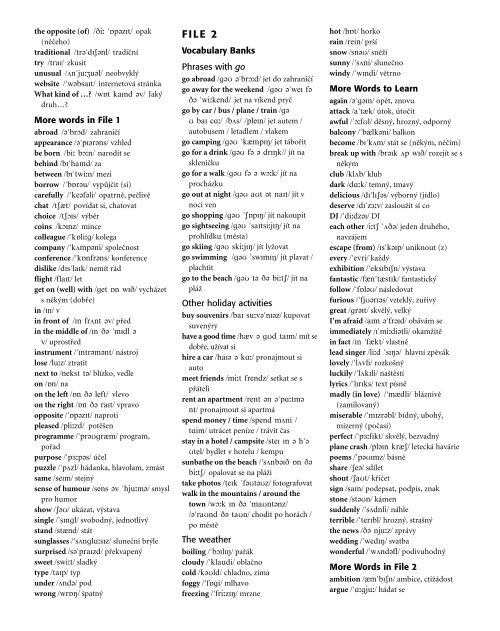 New eNglish File Pre-intermediate slovníček