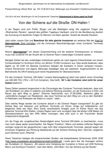 Pressemitteilung Initiative Arnoldsweiler Merzenich.de