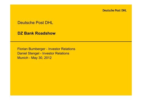 Dz Bank Roadshow Munich Deutsche Post Dhl