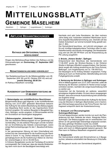 Mitteilungsblatt Maselheim