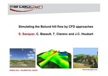 Simulating the Bolund hill flow by CFD approaches S. Sanquer, C ...