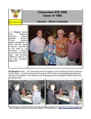 Classnotes #76-1966 Class of 1966 January - West Point Class of ...