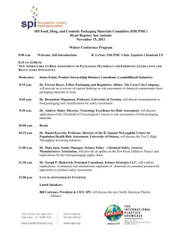 FDCPMC Symposium Agenda - NPE.com.