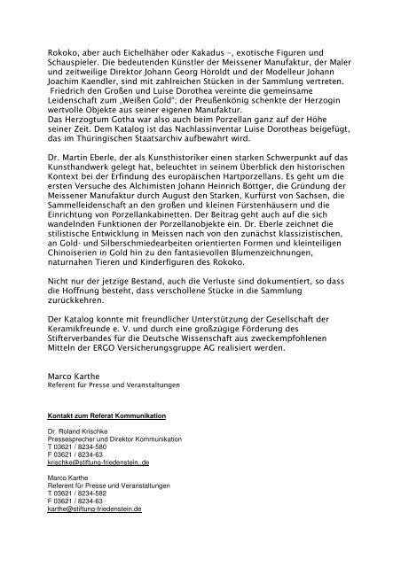 PM 64-12 Neuer Katalog zur Sammlung Meissener - Schloss ...