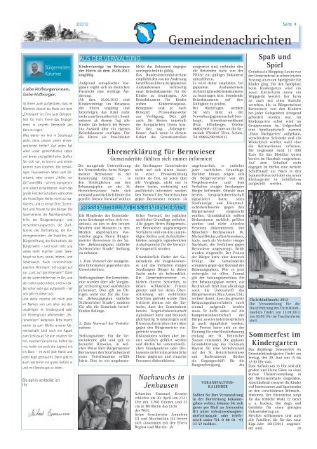 Gemeindenachrichten - Dorfzeitung Seeshaupt