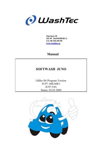 Manual SOFTWASH JUNO - WashTec Sverige AB