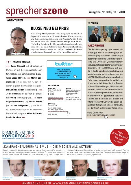 11.06.2010 / Nr. 308 - pressesprecher