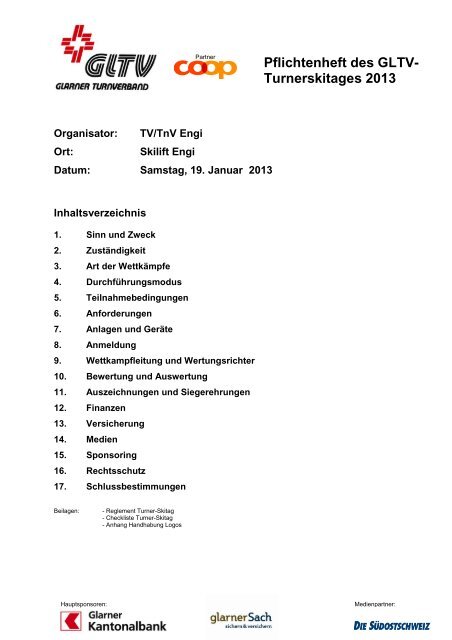 Pflichtenheft Des Gltv Turnerskitages 2013 www yumpu com