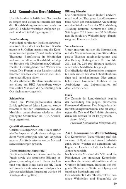 Jahresbericht 2011 (9 MB) - Verband Thurgauer Landwirtschaft