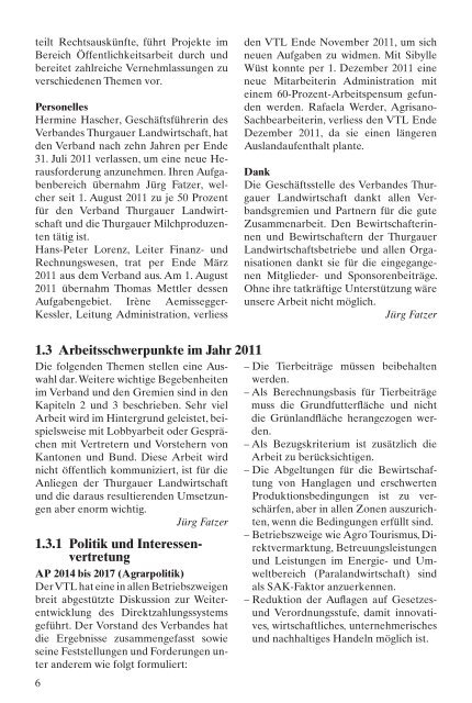 Jahresbericht 2011 (9 MB) - Verband Thurgauer Landwirtschaft