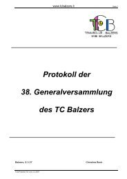 Protokoll der 38. Generalversammlung des TC Balzers