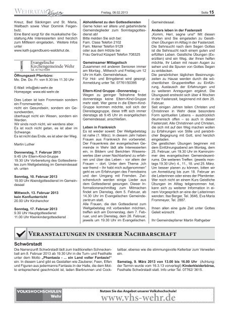 Ausgabe vom 8. Februar 2013 - Stadt Wehr