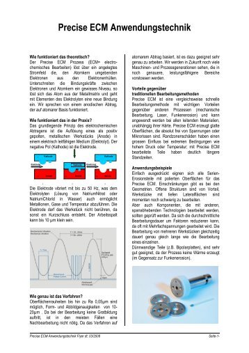 Precise ECM Anwendungstechnik - Gebr. Bräm AG