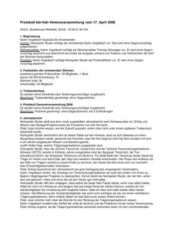 Protokoll GV 2008 - Fair Fish