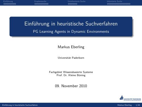 Einführung in heuristische Suchverfahren - Universität Paderborn