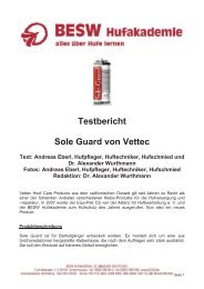 Testbericht Sole Guard von Vettec - BESW Hufakademie