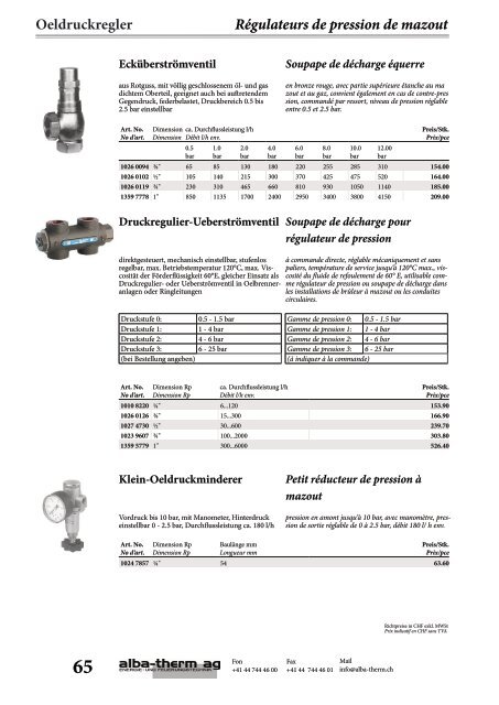 Oelförderpumpen Pompes d'alimentation p. mazout - alba-therm ag