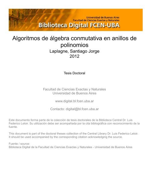 Algoritmos De Algebra Conmutativa En Anillos De Polinomios