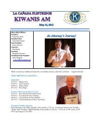 LA CAÑADA FLINTRIDGE Kiwanis AM - KiwanisOne.org