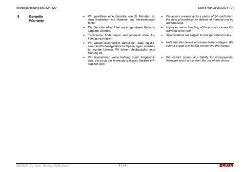 BRUSA Elektronik AG info@brusa