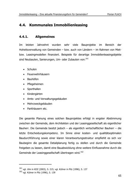 Immobilienleasing – Eine aktuelle Finanzierungsform für Gemeinden?