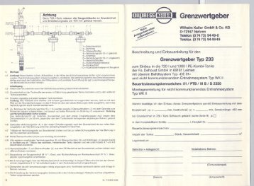 Grenzwertgeber - DEHOUST GmbH