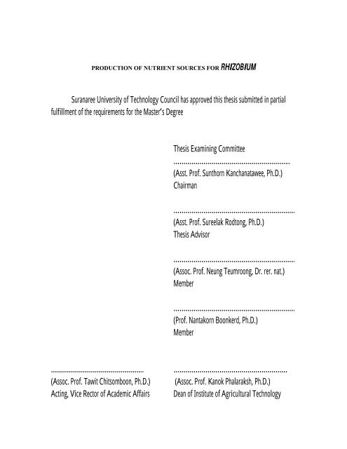 PRODUCTION Of NUTRIENT SOURCES FOR RHIZOBIUM