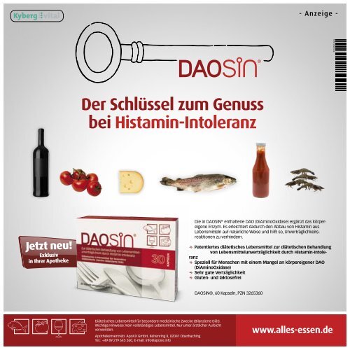 Patientenratgeber Histamin-Intoleranz - Kyberg Vital