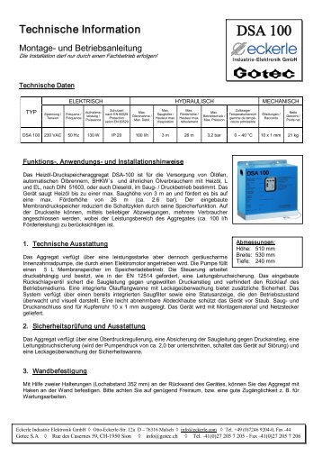 DSA 100 - Eckerle Industrie-Elektronik GmbH