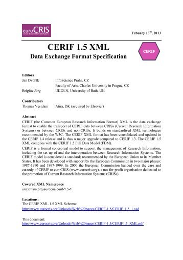 CERIF 1.5 XML