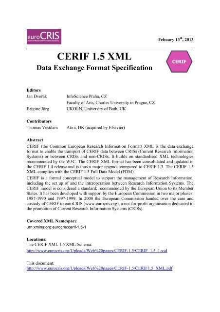 CERIF 1.5 XML