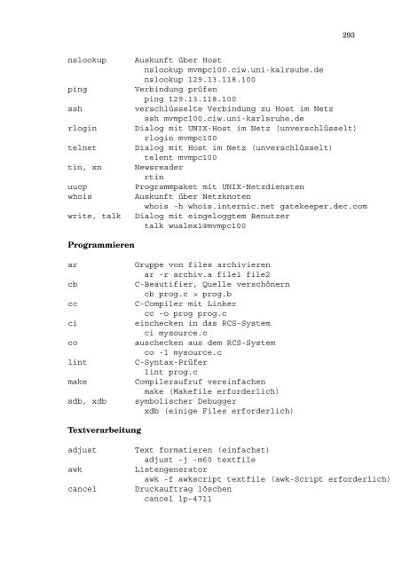 Einf ¨uhrung in UNIX - CIS