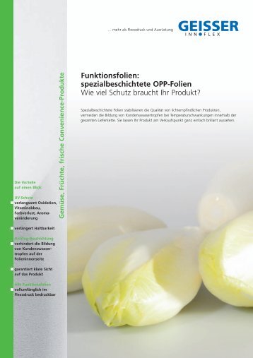 Funktionsfolien: spezialbeschichtete OPP ... - Geisser-Innoflex AG