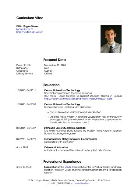 CV of DI Dr. Juergen Waser
