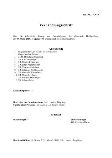 Gemeinderatssitzung 1/2010 (132 KB) - .PDF - Heiligenberg