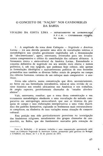 o conceito de "nação" nos candomblés da bahia - Revista Afro-Ásia ...