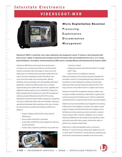 Interstate Electronics VIDEOSCOUT-MXR - L-3 Communications