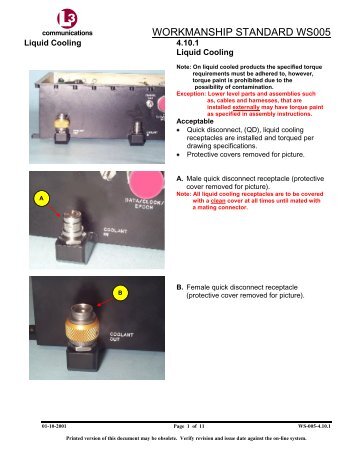 WORKMANSHIP STANDARD WS011 - L-3 Communications