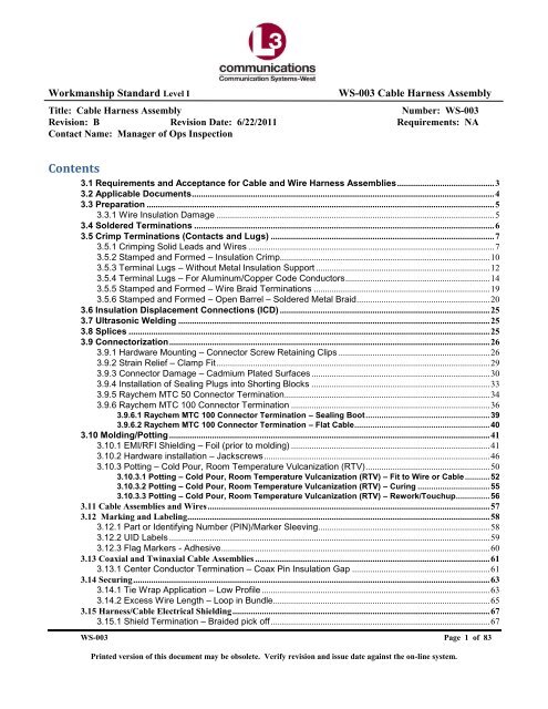 WS-003 - L-3 Communications