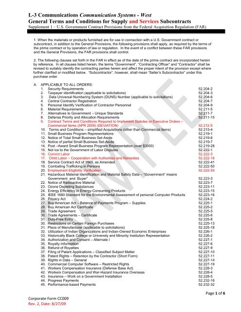 L 3 Communications Communication Systems West General